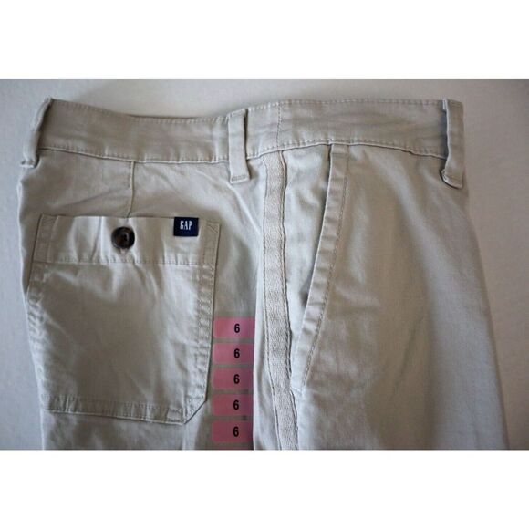 GAP Women's Sz 6 Tan Stretch Twill Relaxed Girlfriend Khaki Pants with Washwell - Picture 6 of 9